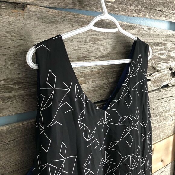 michel Studio Plus Size 24 Black/Blue reversible dual layer tank top - Picture 2 of 7